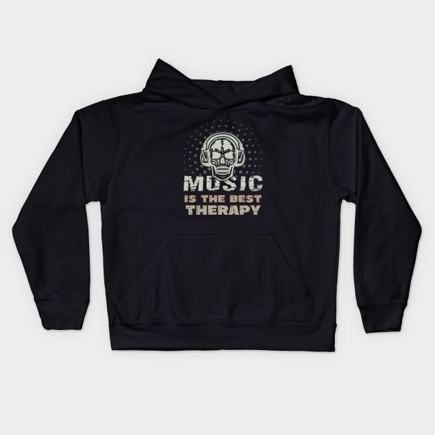 Music is the Best Therapy Kids Hoodie by Praizes